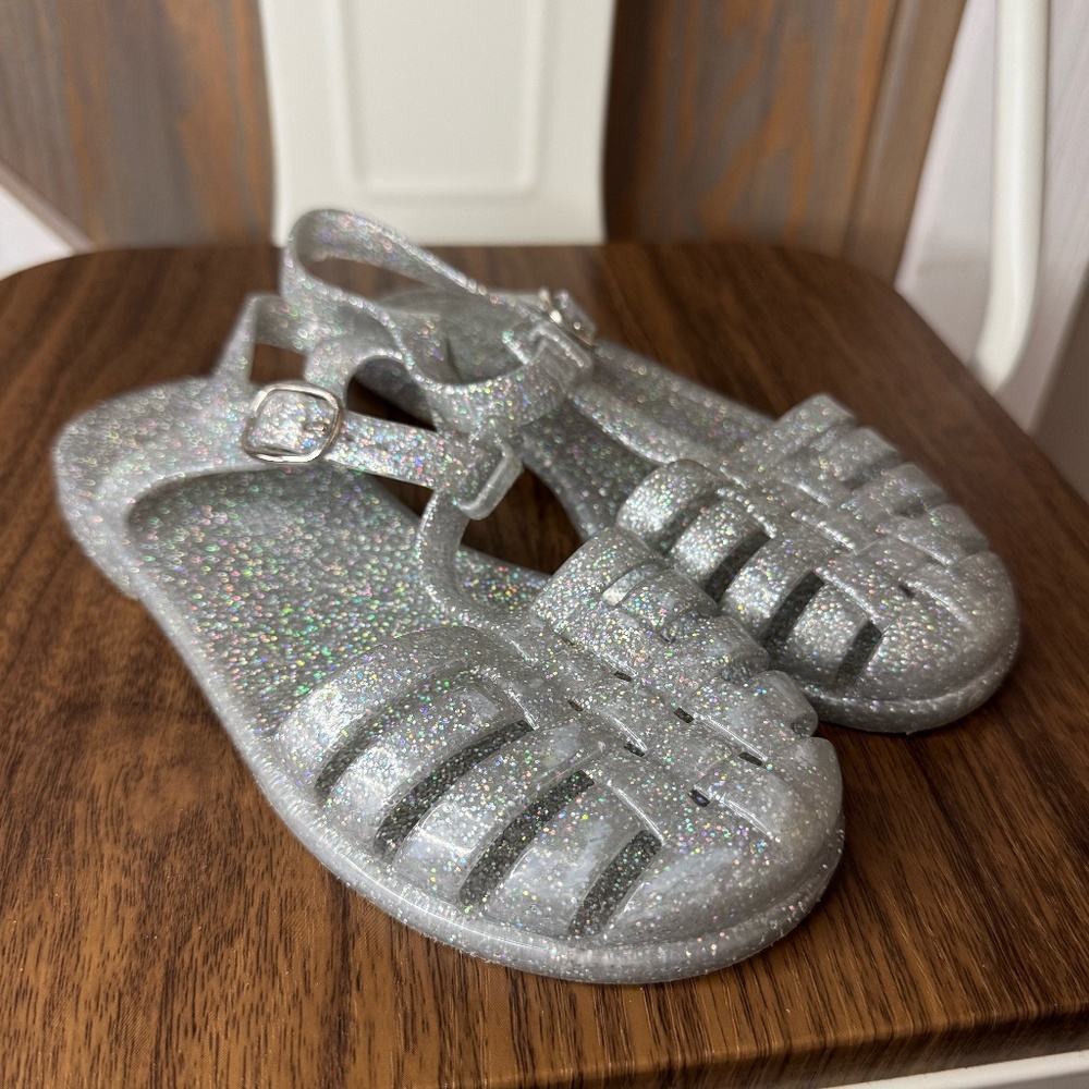 Silver Glitter Jellies size 13